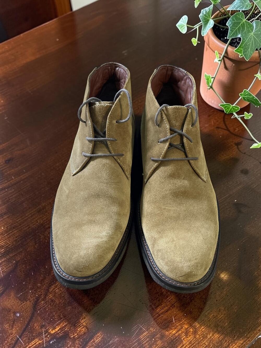Johnstone & Murphy Men's Shoes Chukka Boots Sheepskin Size 12 Brown Suede